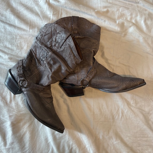 Women's Durango RD3217 Dark Brown Crush Slouch Harness Leather Boots, Size, 9m - Picture 3 of 5